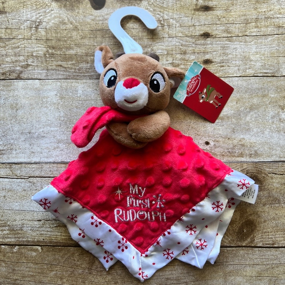 Rudolph the Red-Nosed Reindeer Baby Security Blanket Lovey My First Rudolph NEW